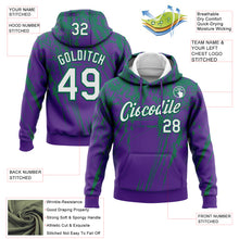Загрузить изображение в средство просмотра галереи, Custom Stitched Purple White-Kelly Green 3D Pattern Design Splash Grunge Art Sports Pullover Sweatshirt Hoodie

