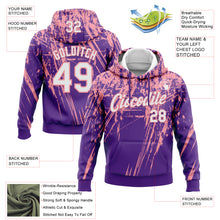 Загрузить изображение в средство просмотра галереи, Custom Stitched Purple White-Medium Pink 3D Pattern Design Splash Grunge Art Sports Pullover Sweatshirt Hoodie
