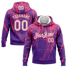 Загрузить изображение в средство просмотра галереи, Custom Stitched Purple White-Neon Pink 3D Pattern Design Splash Grunge Art Sports Pullover Sweatshirt Hoodie
