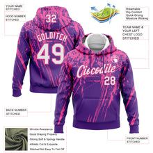 Загрузить изображение в средство просмотра галереи, Custom Stitched Purple White-Pink 3D Pattern Design Splash Grunge Art Sports Pullover Sweatshirt Hoodie
