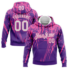 Загрузить изображение в средство просмотра галереи, Custom Stitched Purple White-Pink 3D Pattern Design Splash Grunge Art Sports Pullover Sweatshirt Hoodie
