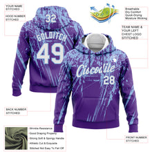 Загрузить изображение в средство просмотра галереи, Custom Stitched Purple White-Light Blue 3D Pattern Design Splash Grunge Art Sports Pullover Sweatshirt Hoodie
