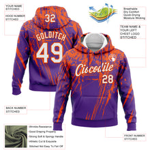 Загрузить изображение в средство просмотра галереи, Custom Stitched Purple White-Orange 3D Pattern Design Splash Grunge Art Sports Pullover Sweatshirt Hoodie
