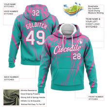 Загрузить изображение в средство просмотра галереи, Custom Stitched Aqua White-Pink 3D Pattern Design Splash Grunge Art Sports Pullover Sweatshirt Hoodie

