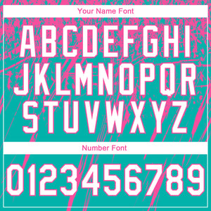 Custom Stitched Aqua White-Pink 3D Pattern Design Splash Grunge Art Sports Pullover Sweatshirt Hoodie