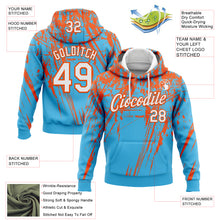 Загрузить изображение в средство просмотра галереи, Custom Stitched Sky Blue White-Orange 3D Pattern Design Splash Grunge Art Sports Pullover Sweatshirt Hoodie
