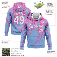 Load image into Gallery viewer, Custom Stitched Light Blue White-Pink 3D Pattern Design Splash Grunge Art Sports Pullover Sweatshirt Hoodie

