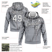 Загрузить изображение в средство просмотра галереи, Custom Stitched Gray White-Steel Gray 3D Pattern Design Splash Grunge Art Sports Pullover Sweatshirt Hoodie
