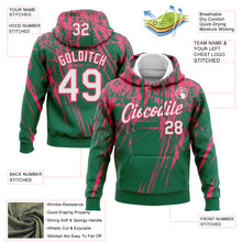 Load image into Gallery viewer, Custom Stitched Kelly Green White-Neon Pink 3D Pattern Design Splash Grunge Art Sports Pullover Sweatshirt Hoodie
