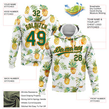 Load image into Gallery viewer, Custom Stitched White Kelly Green-Bay Orange 3D Pattern Design Fruit Pineapples Sports Pullover Sweatshirt Hoodie
