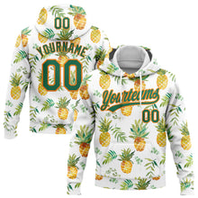 Load image into Gallery viewer, Custom Stitched White Kelly Green-Bay Orange 3D Pattern Design Fruit Pineapples Sports Pullover Sweatshirt Hoodie
