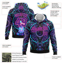 Load image into Gallery viewer, Custom Stitched Black Purple-Pink 3D Pattern Design Magic Mushrooms Over Sacred Geometry Psychedelic Hallucination Sports Pullover Sweatshirt Hoodie
