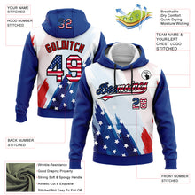 Load image into Gallery viewer, Custom Stitched White USA Flag Royal Black-Red 3D American Flag Sports Pullover Sweatshirt Hoodie
