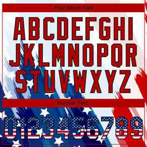 Custom Stitched White USA Flag Royal Black-Red 3D American Flag Sports Pullover Sweatshirt Hoodie