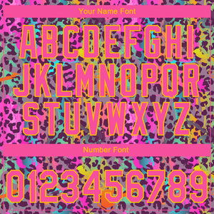 Custom Stitched Graffiti Pattern Pink-Gold 3D Colorful Leopard Print Sports Pullover Sweatshirt Hoodie