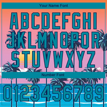 Laden Sie das Bild in den Galerie-Viewer, Custom Stitched Orange Teal Pink Blue-Navy 3D Sun Beach Hawaii Palm Trees Sports Pullover Sweatshirt Hoodie
