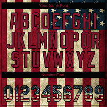Load image into Gallery viewer, Custom Stitched Crimson Vintage USA Flag Cream-Black 3D American Flag Sports Pullover Sweatshirt Hoodie

