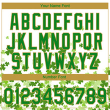 Load image into Gallery viewer, Custom Stitched White Grass Green-Old Gold 3D Pattern Design St. Patrick&#39;s Day Shamrock Sports Pullover Sweatshirt Hoodie
