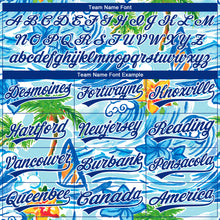 Laden Sie das Bild in den Galerie-Viewer, Custom Stitched Blue Royal-White 3D Beach Hawaii Palm Trees And Flowers Sports Pullover Sweatshirt Hoodie
