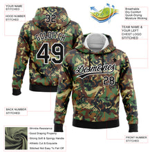 Load image into Gallery viewer, Custom Stitched Camo Black-White 3D Graffiti Drips Sports Pullover Sweatshirt Salute To Service Hoodie
