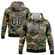 Load image into Gallery viewer, Custom Stitched Camo Black-White 3D Graffiti Drips Sports Pullover Sweatshirt Salute To Service Hoodie
