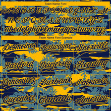 Load image into Gallery viewer, Custom Stitched Navy Gold 3D Pattern Design Thuja Branch Pullover Sweatshirt Hoodie
