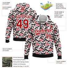 Load image into Gallery viewer, Custom Stitched Camo Red-White 3D Flamingo Sports Pullover Sweatshirt Salute To Service Hoodie

