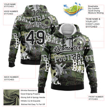 Load image into Gallery viewer, Custom Stitched Camo Black-White 3D Football Sports Pullover Sweatshirt Salute To Service Hoodie
