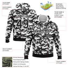 Load image into Gallery viewer, Custom Stitched Camo Black-White 3D Sports Pullover Sweatshirt Salute To Service Hoodie
