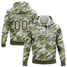Load image into Gallery viewer, Custom Stitched Camo Olive-White 3D Sports Pullover Sweatshirt Salute To Service Hoodie
