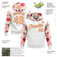 Load image into Gallery viewer, Custom White City Cream-Orange 3D Skull Heart Sports Pullover Sweatshirt Hoodie
