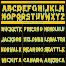 Load image into Gallery viewer, Custom Black Yellow-Sky Blue 3D Skull American Flag Inspired Graffiti Sports Pullover Sweatshirt Hoodie
