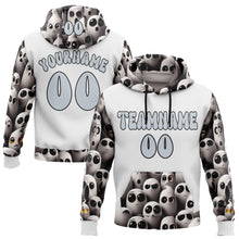 Load image into Gallery viewer, Custom White Silver-Black 3D Skull Funny Soul Sports Pullover Sweatshirt Hoodie
