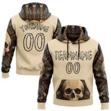 Load image into Gallery viewer, Custom City Cream Black 3D Skull Chief Sports Pullover Sweatshirt Hoodie
