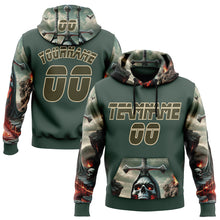 Load image into Gallery viewer, Custom Green Olive-City Cream 3D Skull Hell Cross Sports Pullover Sweatshirt Hoodie
