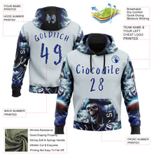 Load image into Gallery viewer, Custom Silver Royal-White 3D Skull Pirate Sports Pullover Sweatshirt Hoodie
