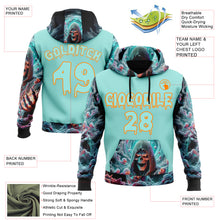 Load image into Gallery viewer, Custom Ice Blue Bay Orange 3D Skull Sports Pullover Sweatshirt Hoodie
