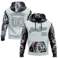 Load image into Gallery viewer, Custom Gray Silver-Black 3D Skull Sports Pullover Sweatshirt Hoodie
