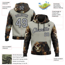 Load image into Gallery viewer, Custom Gray Black 3D Skull Sports Pullover Sweatshirt Hoodie
