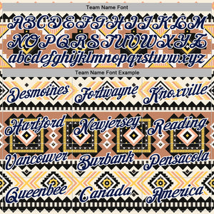 Custom Stitched Cream Navy Gray Yellow-White 3D Mexico Aztec Pattern Sports Pullover Sweatshirt Hoodie