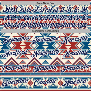 Custom Stitched Cream Navy Red Blue-White 3D Mexico Aztec Pattern Sports Pullover Sweatshirt Hoodie