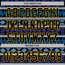Load image into Gallery viewer, Custom Stitched Black Blue-Gold 3D Mexico Aztec Pattern Sports Pullover Sweatshirt Hoodie
