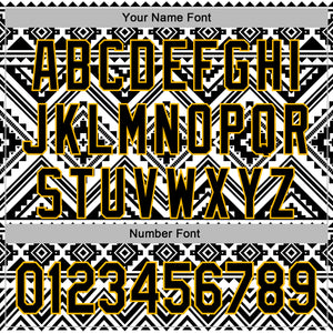 Custom Stitched White Black-Gold 3D Mexico Aztec Pattern Sports Pullover Sweatshirt Hoodie