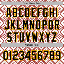Load image into Gallery viewer, Custom Stitched White Black Red-Gold 3D Mexico Aztec Pattern Sports Pullover Sweatshirt Hoodie

