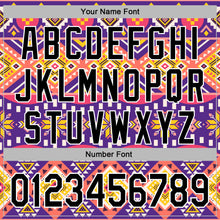 Load image into Gallery viewer, Custom Stitched Purple Black Pink Yellow-White 3D Mexico Aztec Pattern Sports Pullover Sweatshirt Hoodie
