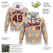 Load image into Gallery viewer, Custom Stitched White Black Yellow-Fire Red 3D Mexico Aztec Pattern Sports Pullover Sweatshirt Hoodie
