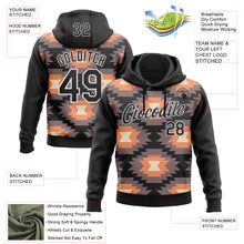Load image into Gallery viewer, Custom Stitched Black Gray Orange-White 3D Mexico Aztec Pattern Sports Pullover Sweatshirt Hoodie
