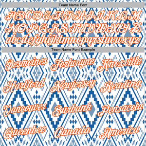 Custom Stitched White Blue-Orange 3D Mexico Aztec Pattern Sports Pullover Sweatshirt Hoodie