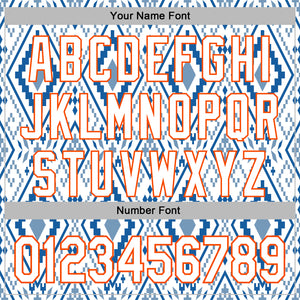 Custom Stitched White Blue-Orange 3D Mexico Aztec Pattern Sports Pullover Sweatshirt Hoodie