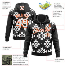 Load image into Gallery viewer, Custom Stitched Black White-Orange 3D Mexico Aztec Pattern Sports Pullover Sweatshirt Hoodie
